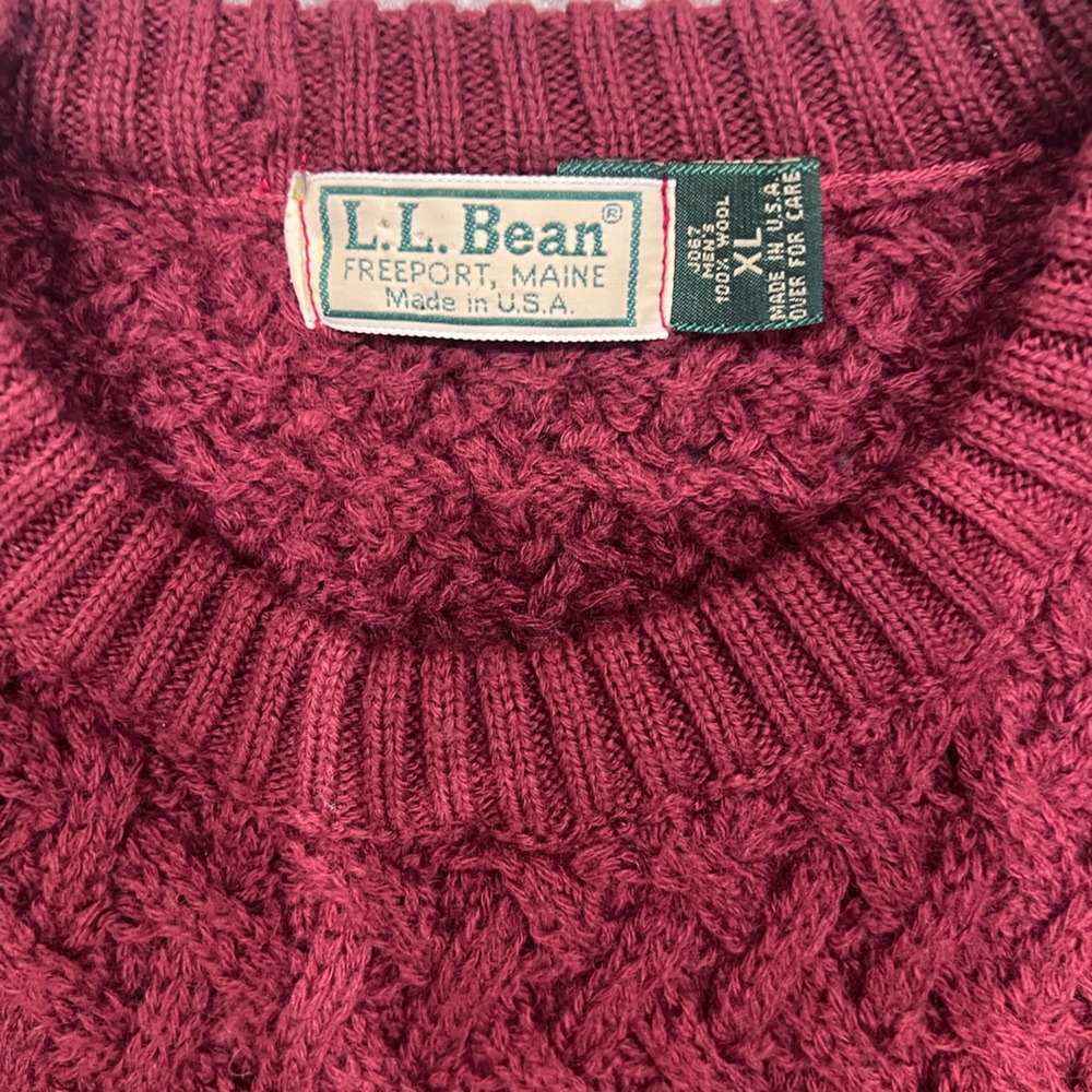 100% wool LL Bean sweater size XL - Picture 4 of 6